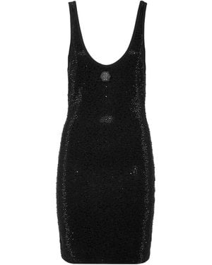 Philipp Plein Minikleid Mit Strass - Schwarz