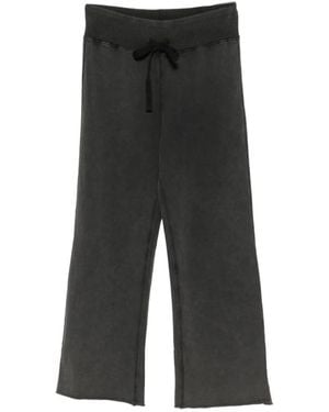 Bobi Cotton Cropped Track Trousers - Black