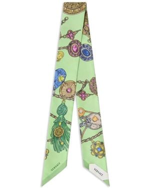 Versace Cinta De Sarga Y Seda Estampada - Verde