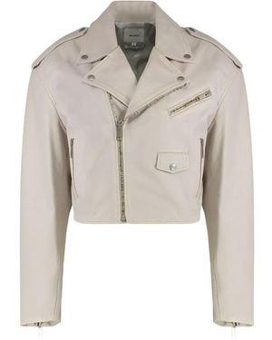 Halfboy Zip-Details Biker Jacket - Natural