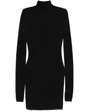 Amazuìn Top A Coste A Collo Alto - Nero