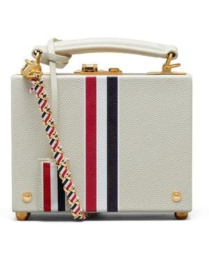 Thom Browne Pebble-Grain Mini Bag - White