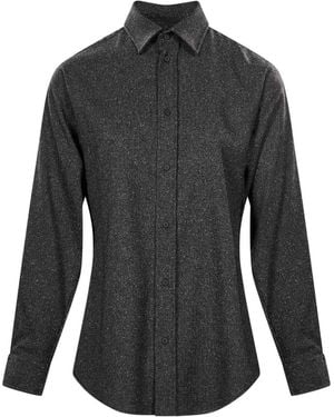 DARKPARK Herringbone-Pattern Long-Sleeve Shirt - Grey