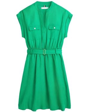 Tommy Hilfiger Belted Midi Dress - Green
