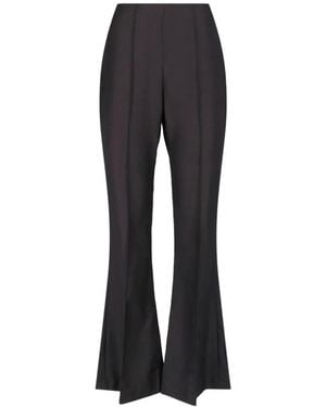 Frankie Shop Pantalon Dessa Évasé En Laine À Carreaux Prince De Galles - Black