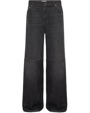 Jean Paul Gaultier Cut-Out-Detail Cotton Jeans - Black