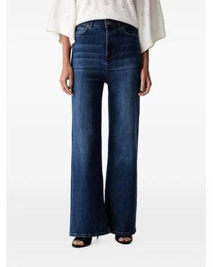 Twinset Faded-Effect Wide-Leg Jeans - Blue