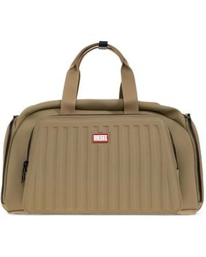 DIESEL Ribbed Logo-Patch Holdall Bag - Natural