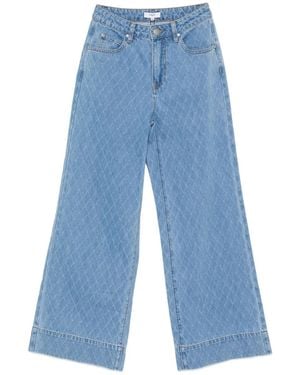 Suncoo Weite Jeans mit Knopfverschluss - Blau