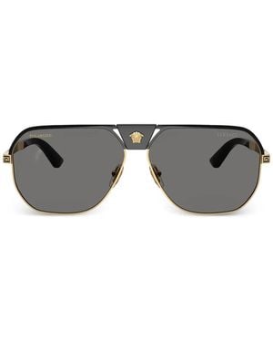 Versace Medusa Greca Pilot Sunglasses - Grey