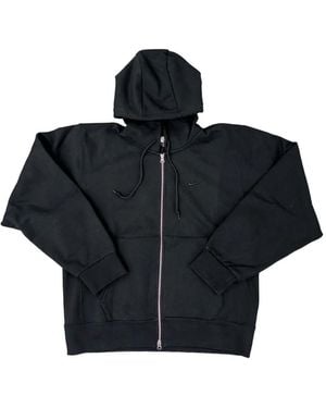 Nike Logo-Embroidered Zip-Up Hoodie - Black