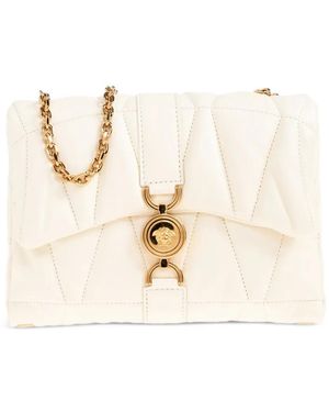 Versace Chain Leather Tote Bag - Natural