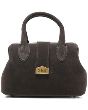 Schell Petit Cabas Doctor En Daim À Plaque Logo - Black