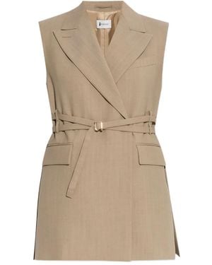 Sportmax ベルテッド ベスト - ナチュラル