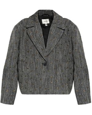 Gestuz Herringbone-Pattern Blazer - Grey