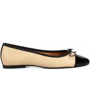 JONAK PARIS Cap-Toe Bow-Detail Ballet Flats - White