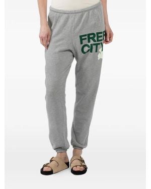 Freecity Heather Drawstring Track Trousers - Grey