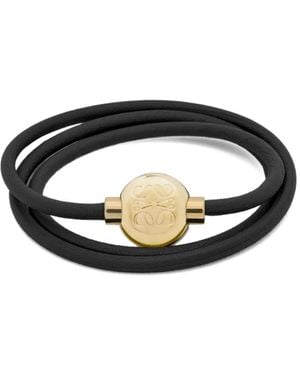 Loewe Leather Logo Bracelet - ブラック
