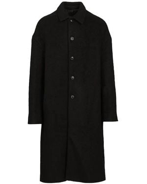 Rick Owens Tower Buttoned Brad Coat - Black