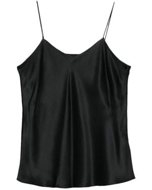 IVORY PARIS V-Neck Tank Top - Black