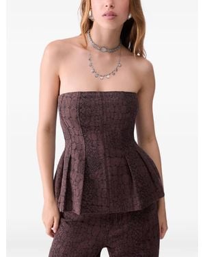 Liu Jo Animalier-Jacquard Top - Brown