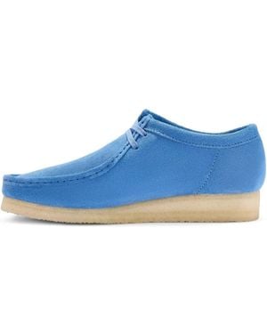 Clarks Suede Lace-Up Derby Shoes - Blue