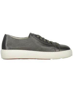 Santoni Leather Trainers - Grey