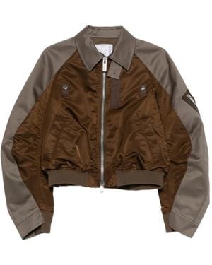 Sacai Zip Bomber Jacket - Brown