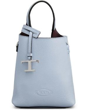 Tod's Bolso bombonera con logo T - Azul