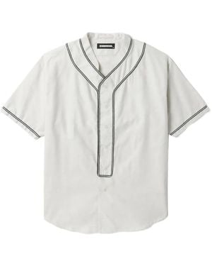 Neighborhood Embroidered Short-Sleeve Shirt - White