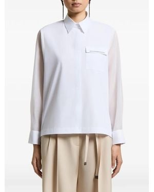 Peserico Long-Sleeved Sheer Shirt - White