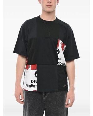 Children of the discordance Patchwork Logo-Print T-Shirt - Black