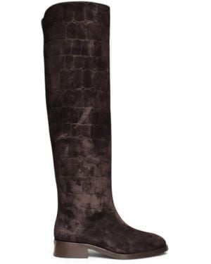 Le Silla Charlotte Stiefel Mit Kroko-Effekt - Schwarz