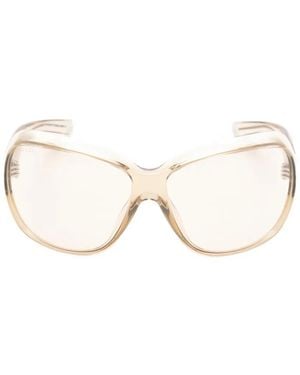 Gucci Oversized Rectangle-Frame Sunglasses - Natural