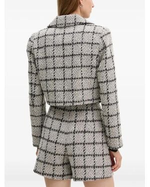 Bruuns Bazaar Blazer Crop A Quadri - Grigio