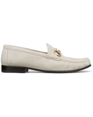 Brunello Cucinelli Suede Embellished Loafers - White