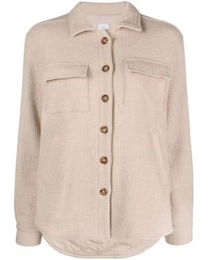 Eleventy Wool Textured Long-Sleeve Shirt - Natural