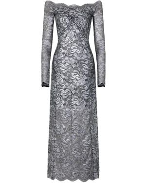 Rabanne Long Lace Dress - Grey