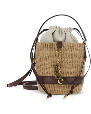 Chloé Charms Rafia Bucket Bag - Natural
