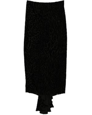 Tom Ford レオパード ベルベットスカート - ブラック