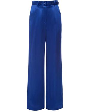 Gabriela Hearst Belted Straight-Leg Trousers - Blue