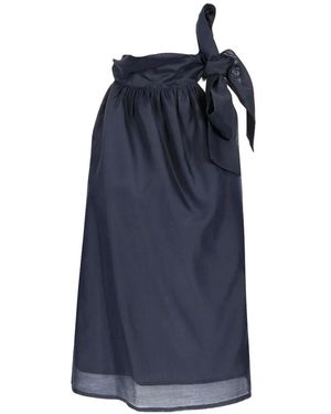 Al Duca d'Aosta Bow-Detail Mussola Top - Blue