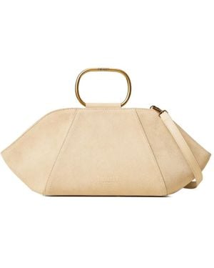 Twinset Suede Shoulder Bag - Natural