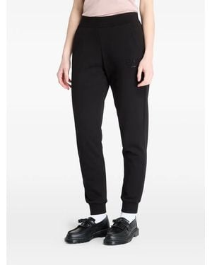 EA7 Logo-Print Track Trousers - Black