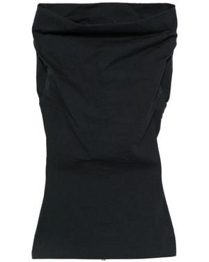 Issey Miyake Asymmetric-Neck Top - Black