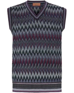 Missoni Chaleco Tipo Jersey Con Motivo Chevron - Azul