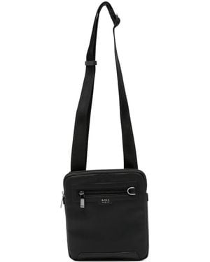 BOSS Logo-plaque messenger bag - Negro