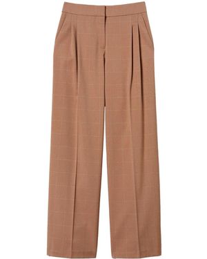 Twinset チェック ワイドパンツ - ブラウン