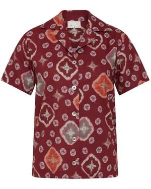 The Upside Miri Andie Patterned Short-Sleeve Shirt - Red