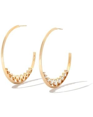 Lizzie Mandler 18Kt Éclat Diamond Hoop Earrings - White
